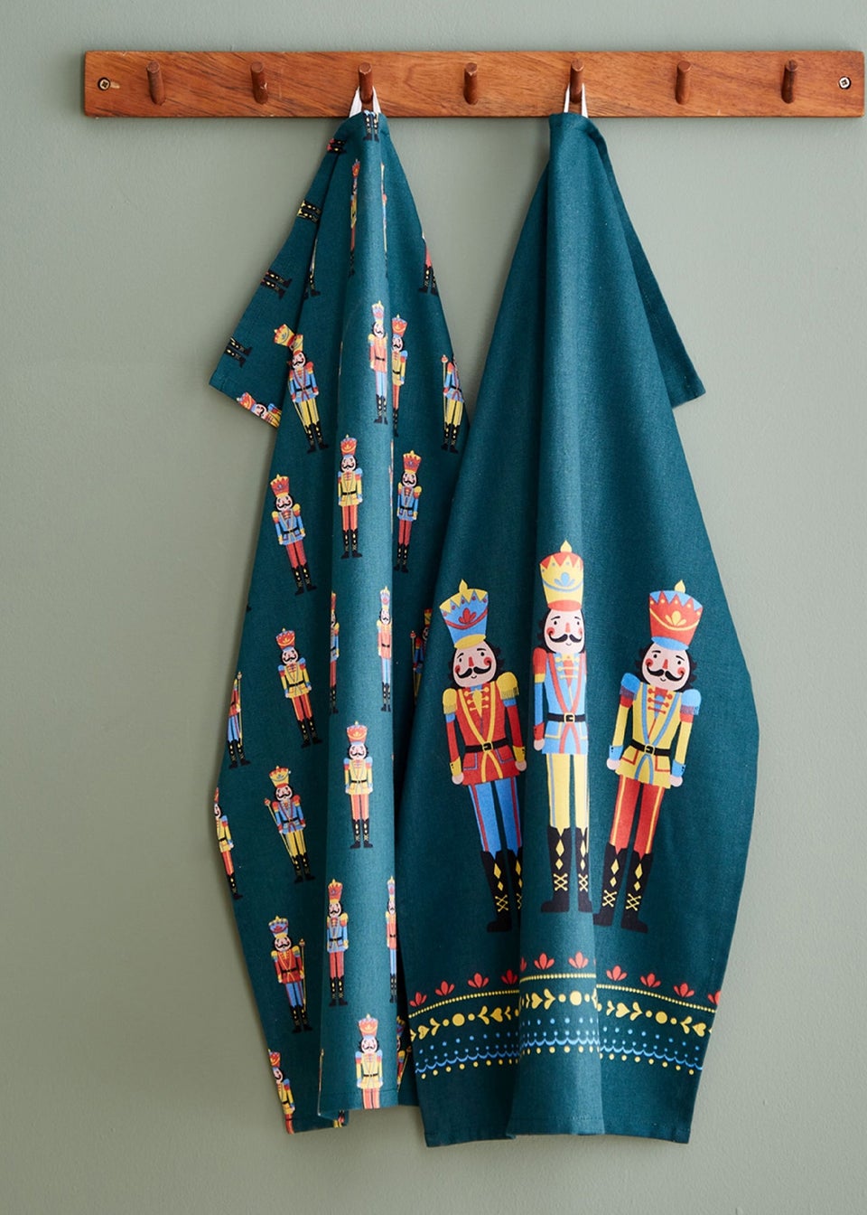 Catherine Lansfield Christmas Nutcracker Cotton Kitchen Tea Towel Pack of 4 (50x75 cm)