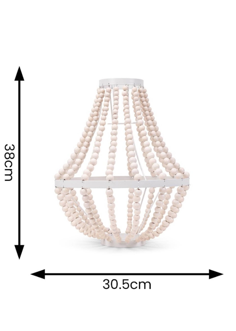 ValueLights Elodie Beaded Easy Fit Chandelier Shade (36.5cm x 30cm x 30cm)