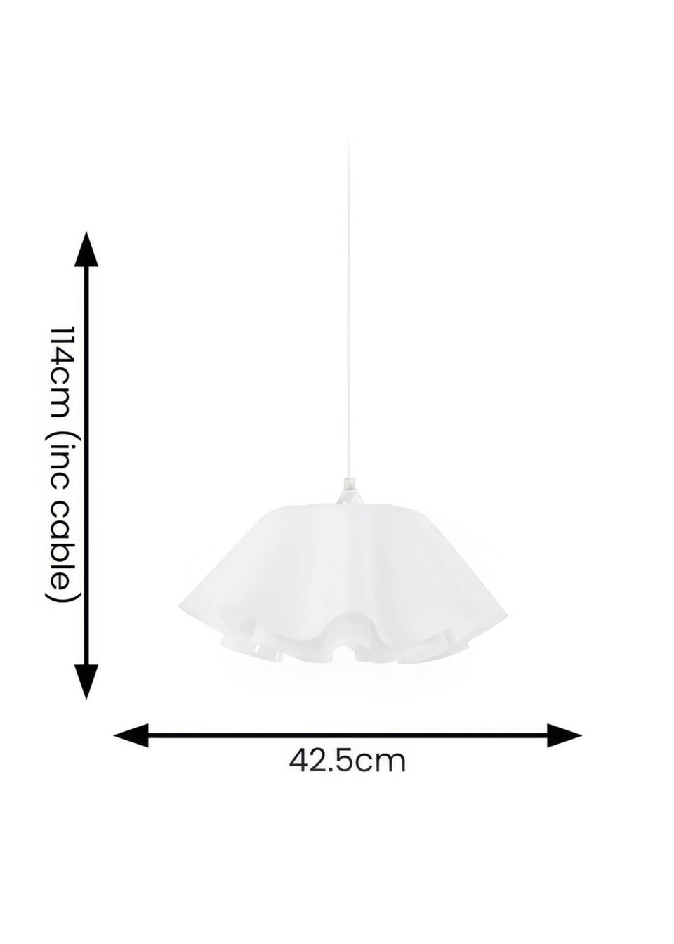 ValueLights Kumo White Acrylic Pendant Light (114cm x 42.5cm x 42.5cm)