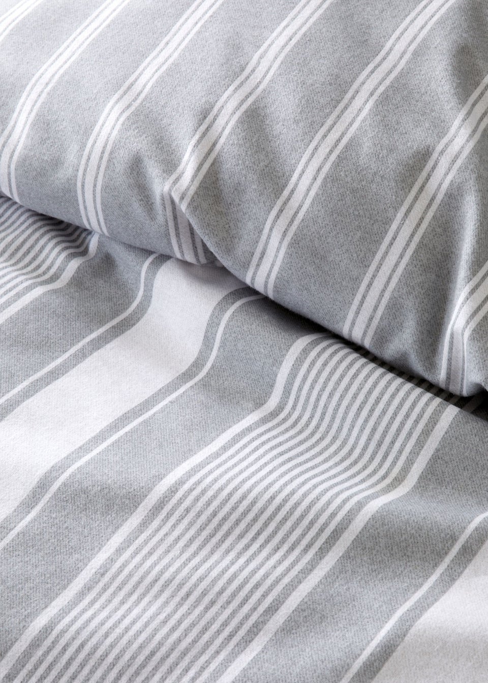 Bianca Fine Linens Brushed Cotton Ticking Stripe Reversible Duvet Cover Set