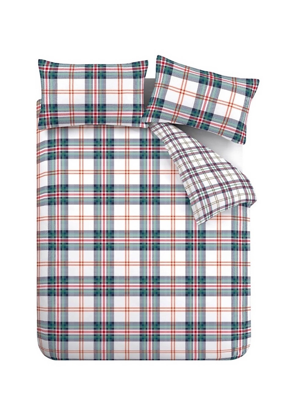 Catherine Lansfield Kelso Check Reversible Duvet Cover Set