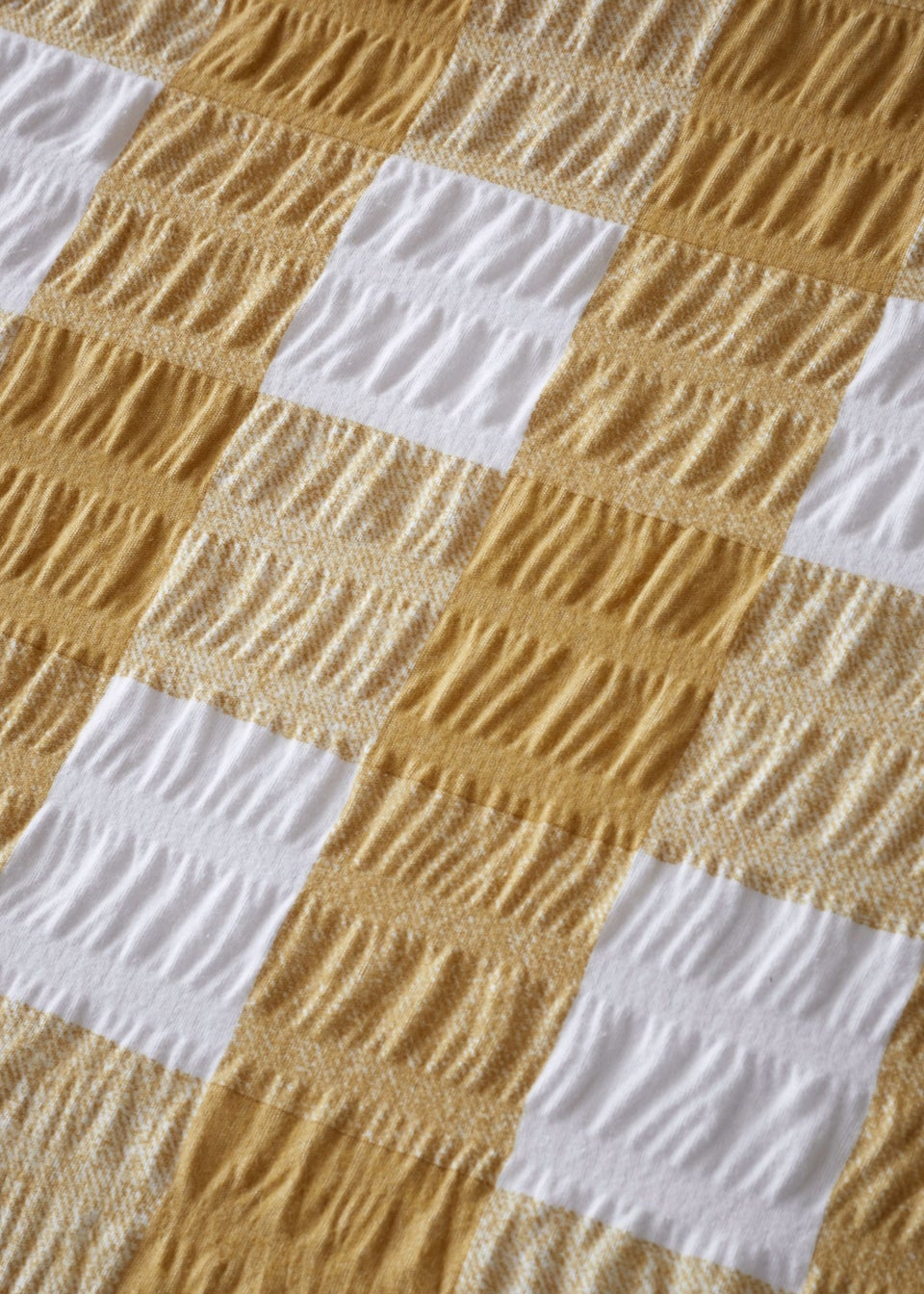 Catherine Lansfield Brushed Seersucker Gingham Reversible Duvet Cover Set