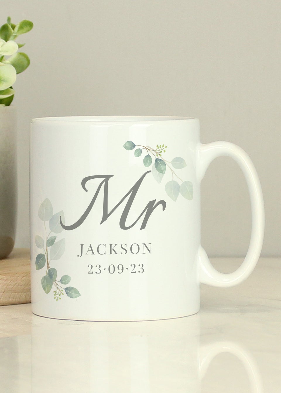 Personalised Memento Company White Botanical Mr Mug