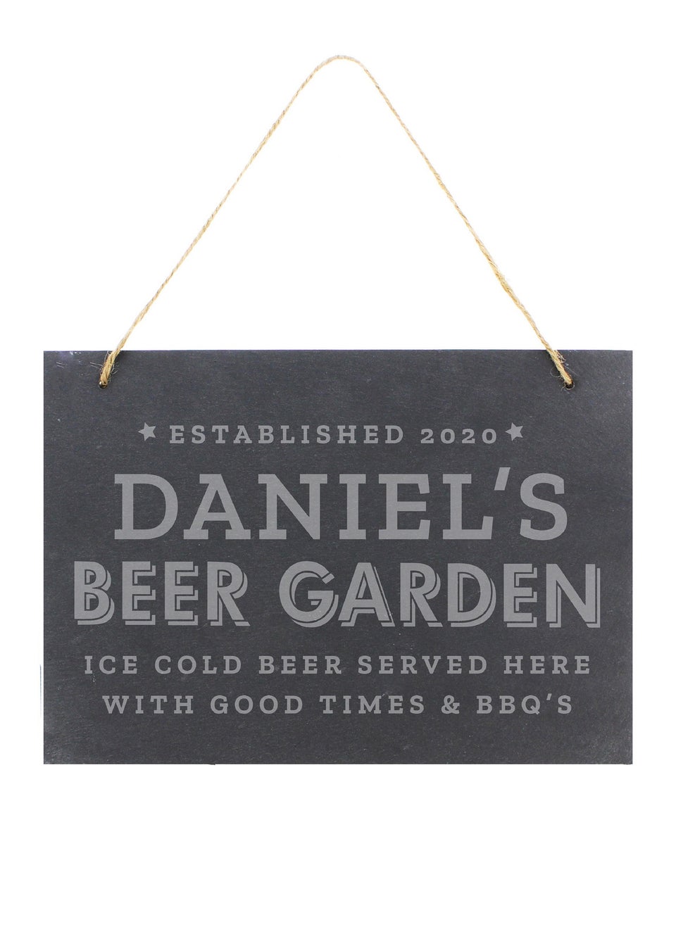 Personalised Memento Company Slate Beer Garden Hanging Large Slate Sign