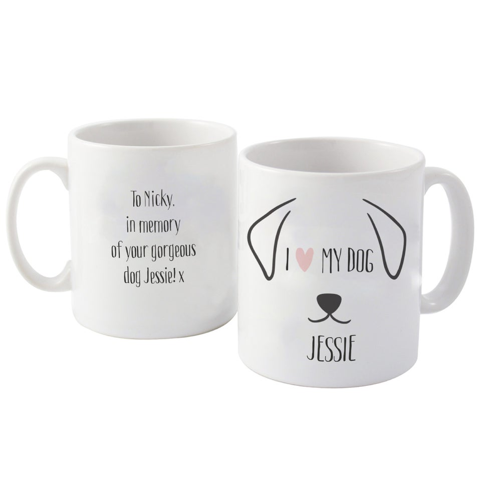 Personalised Memento Company White Dog Features Mug