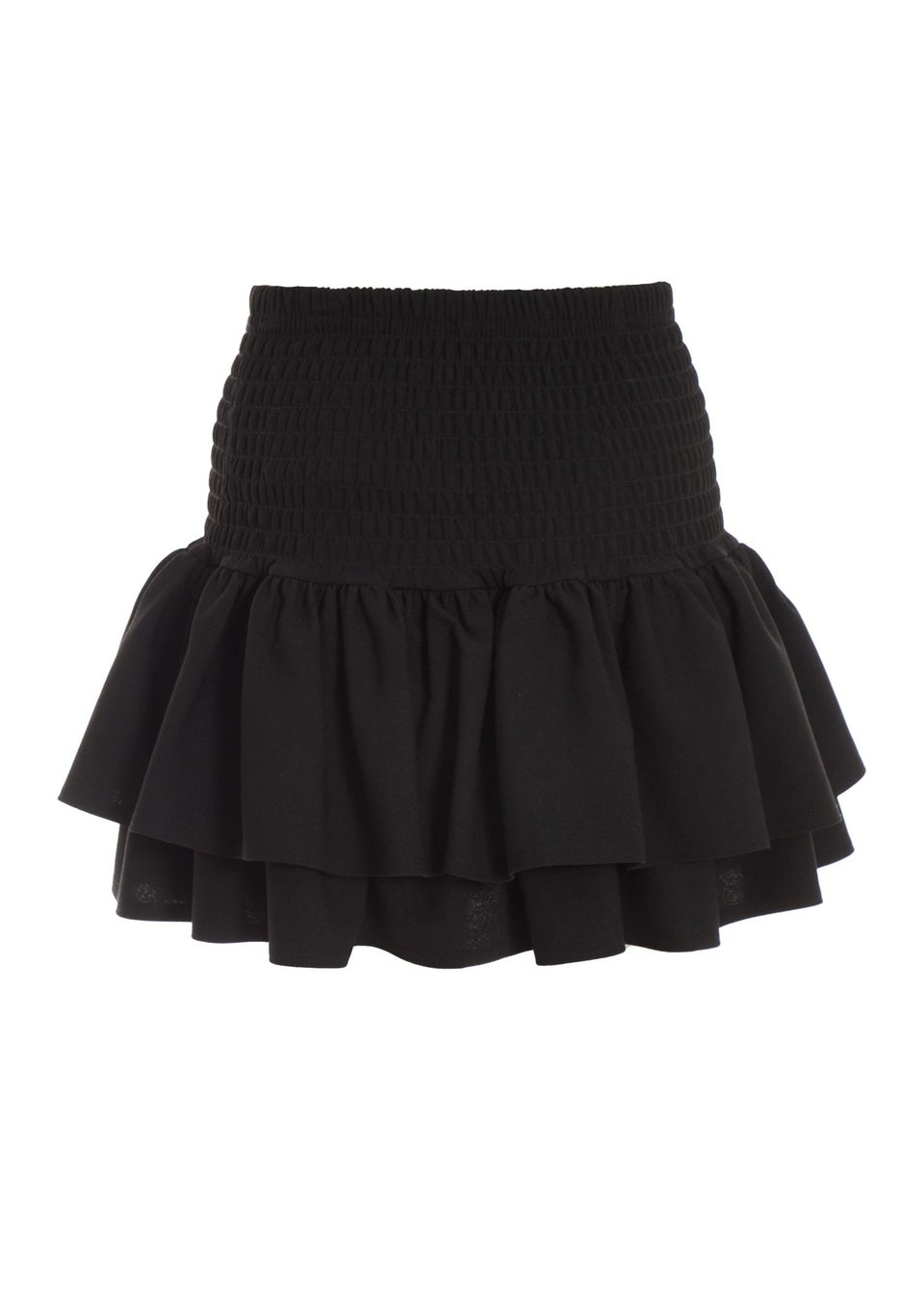 Black ruffle school skirt top