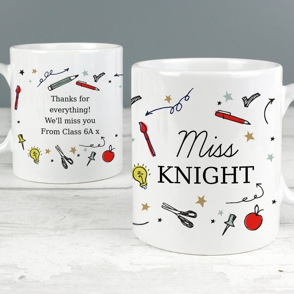 Personalised Memento Company White School Teachers Mug