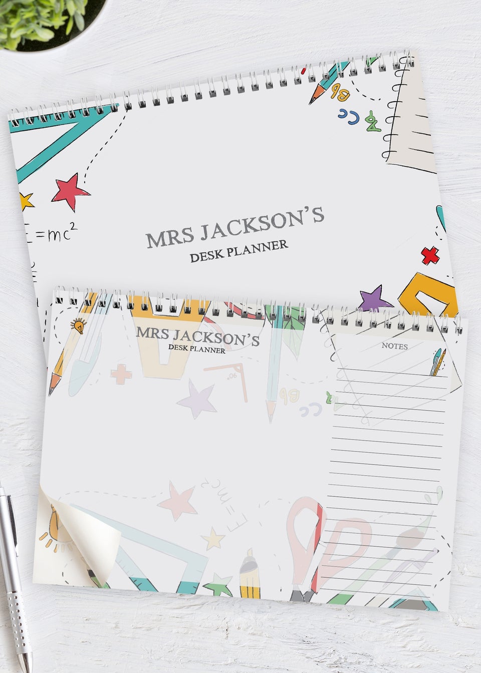 Personalised Memento Company White Teacher A4 Desk Planner