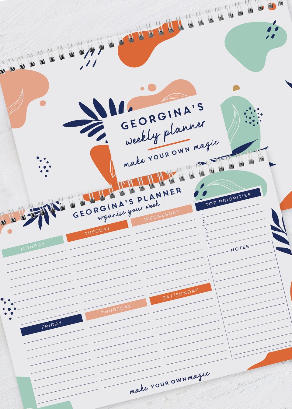Personalised Memento Company White Tropical A4 Desk Planner