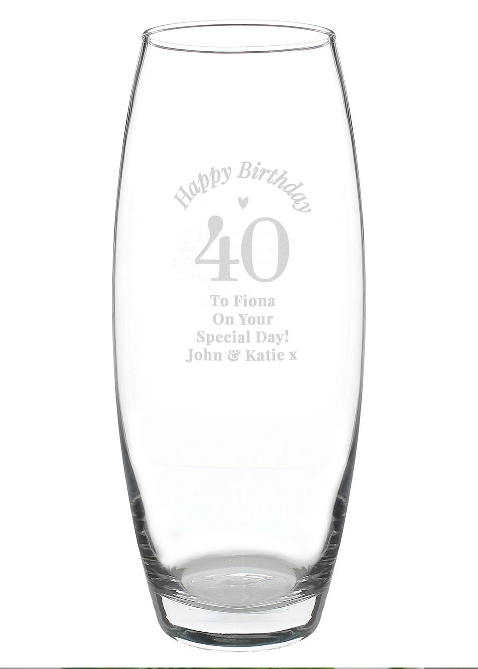 Personalised Memento Company Clear Happy Birthday Bullet Vase