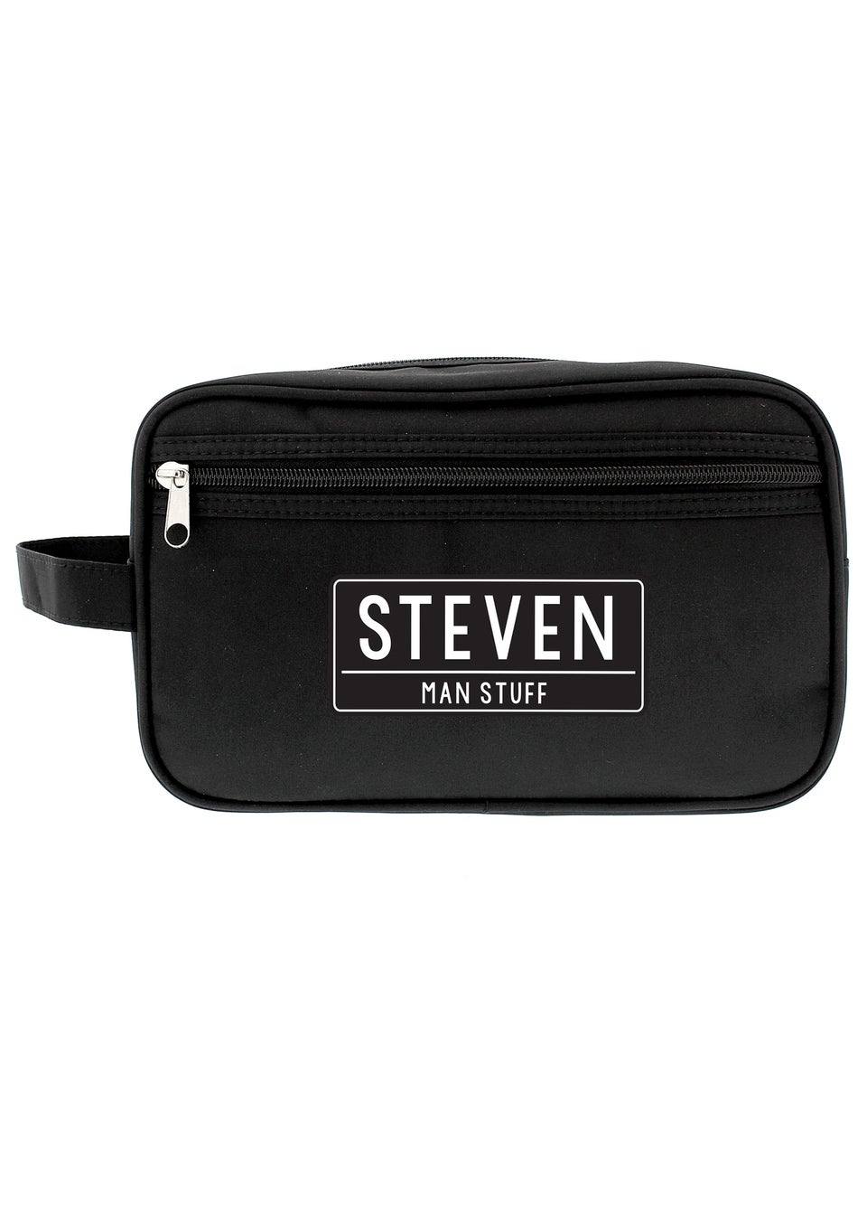 Personalised Memento Company Black Free Text Toiletry Bag Matalan
