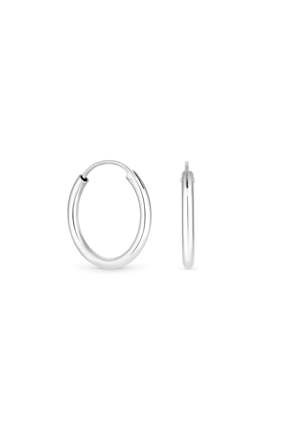 Simply Silver Sterling Silver 925 Polished Sleeper Hoop Earrings
