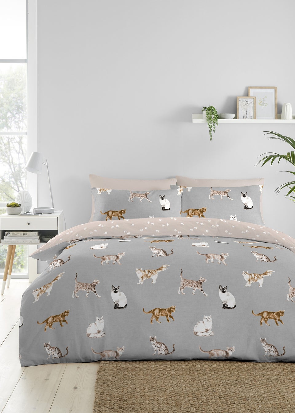 Fusion Cats Grey Duvet Cover Set