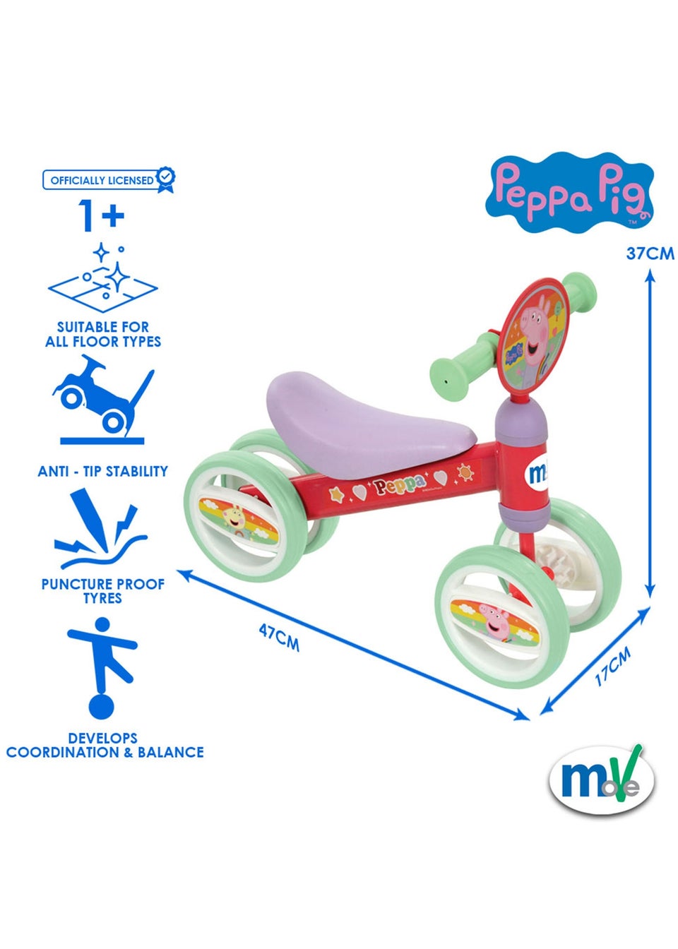 Peppa Pig Deluxe Bobble Ride On Matalan