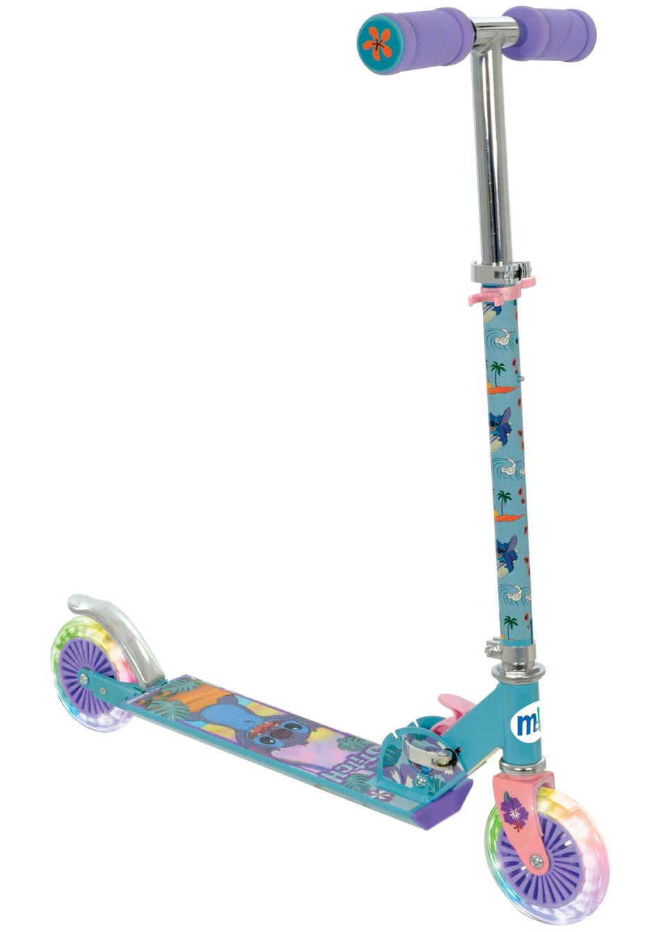 Disney Stitch Folding Inline Scooter with Light Up Wheels
