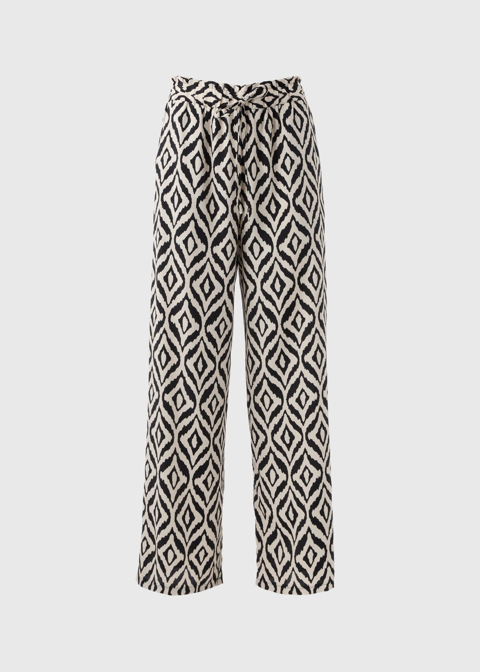 Monochrome Print Wide Leg Trousers