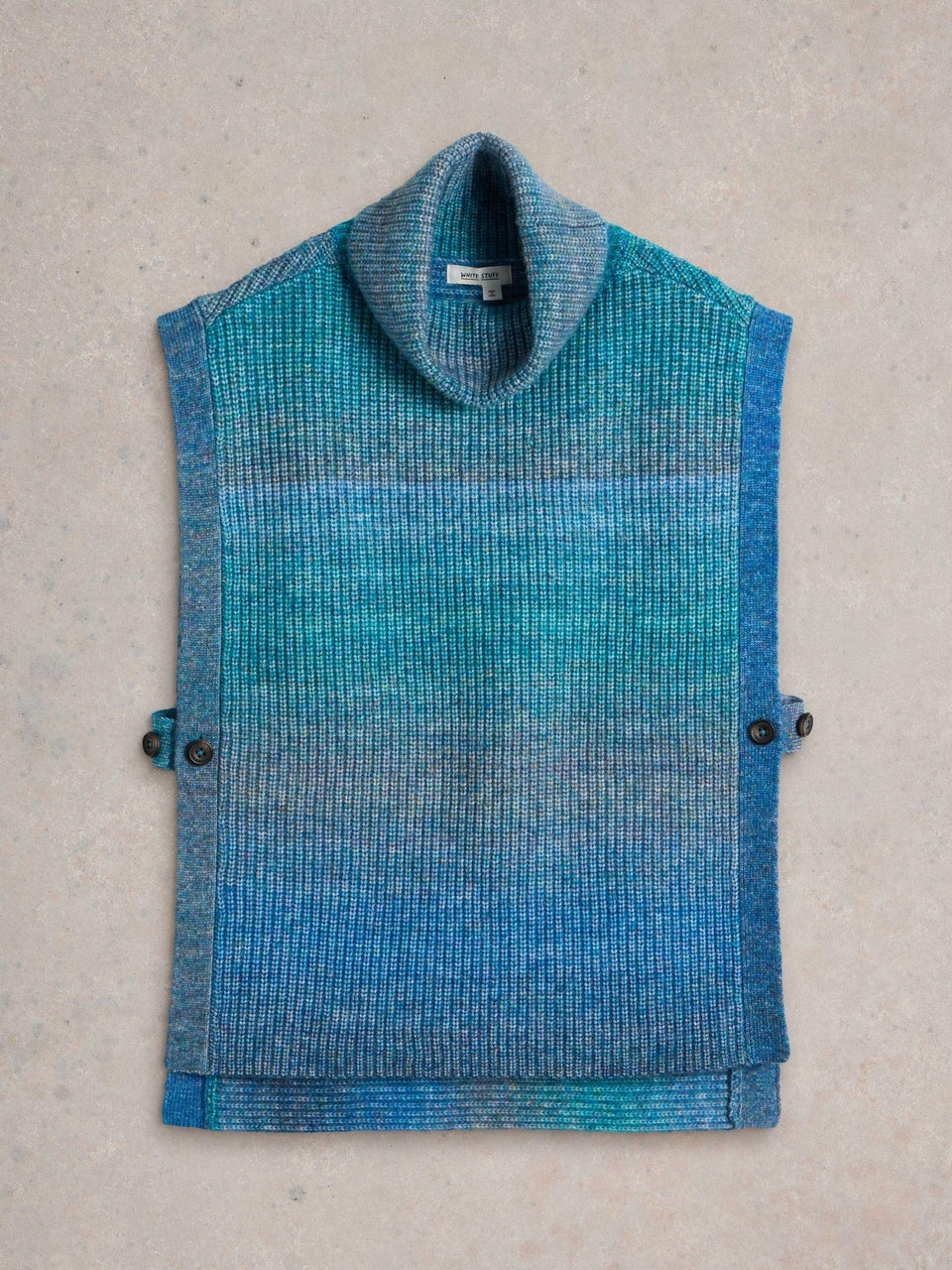 Strickponcho in Space-Dye-Optik