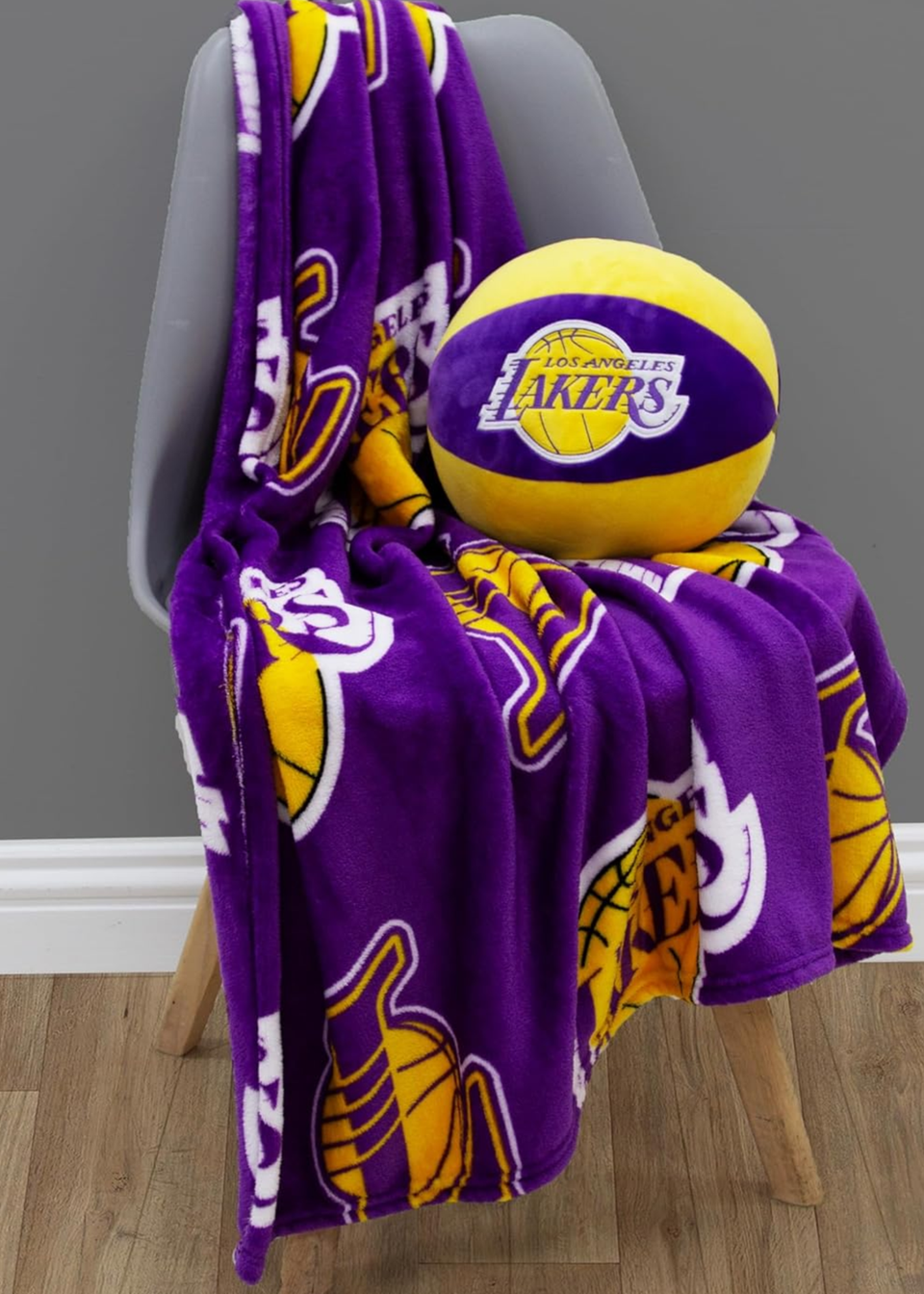 NBA Lakers Purple Flannel Fleece Blanket Matalan