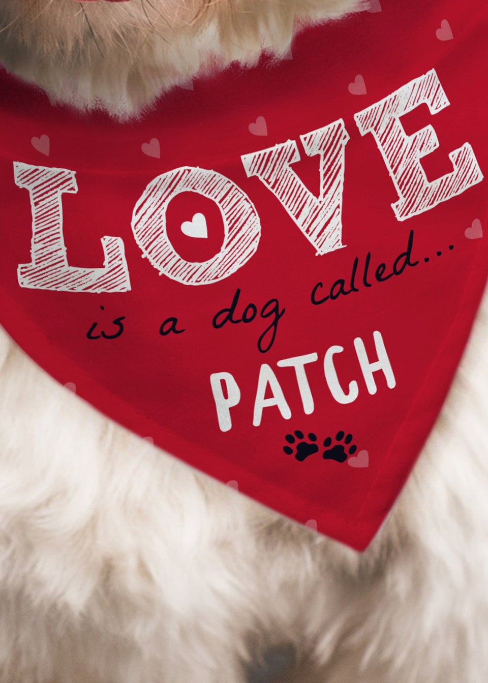Personalised Memento Company Red Love is... Dog Bandana