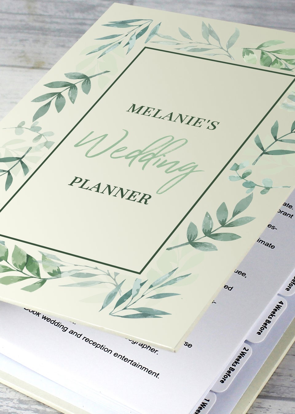 Personalised Memento Company Ivory Botanical Wedding Planner