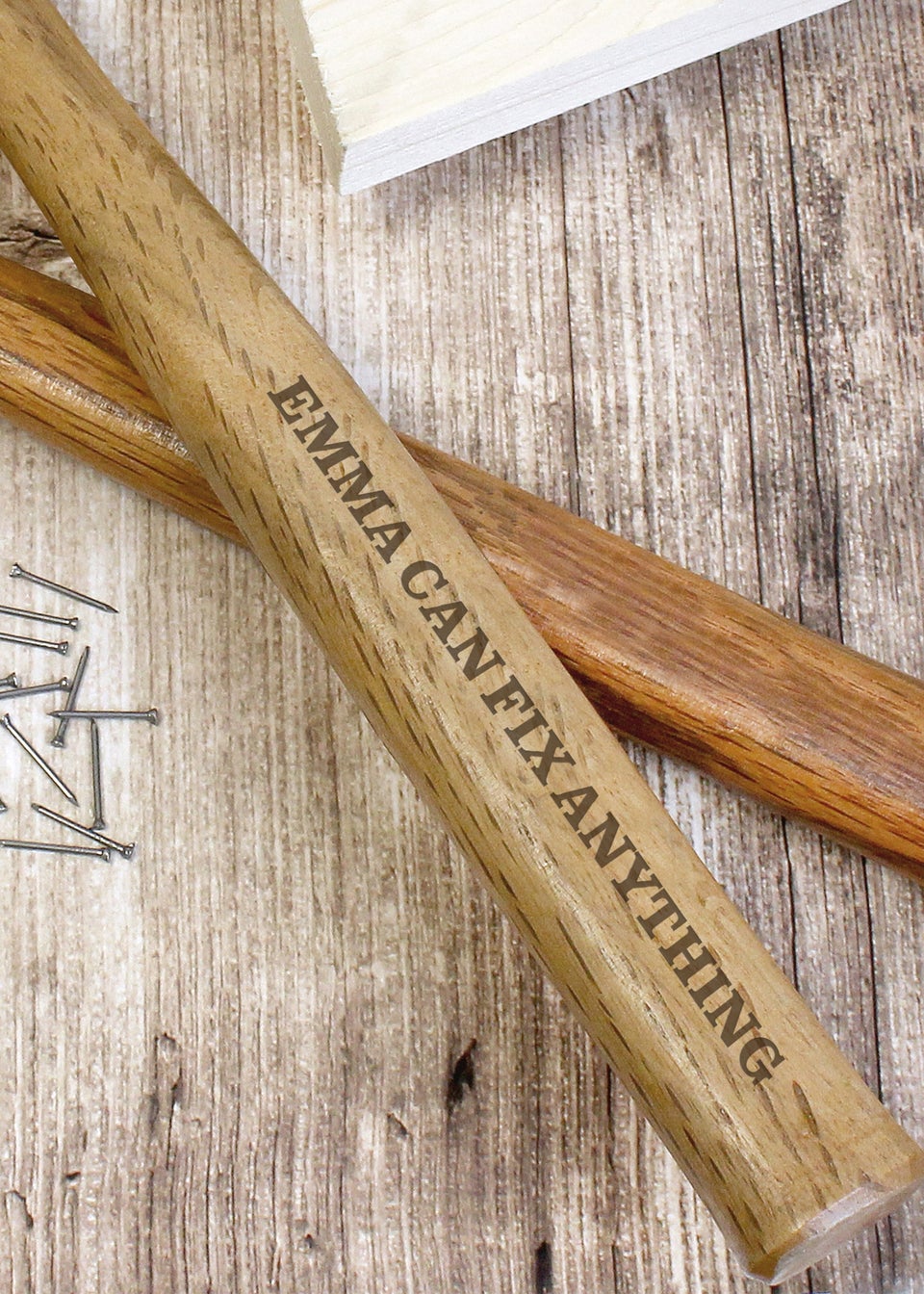 Personalised Memento Company Wood Bold Text Hammer