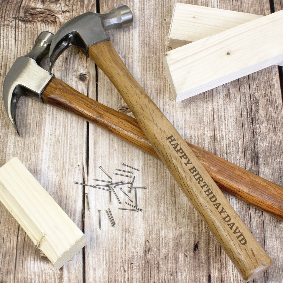 Personalised Memento Company Wood Bold Text Hammer