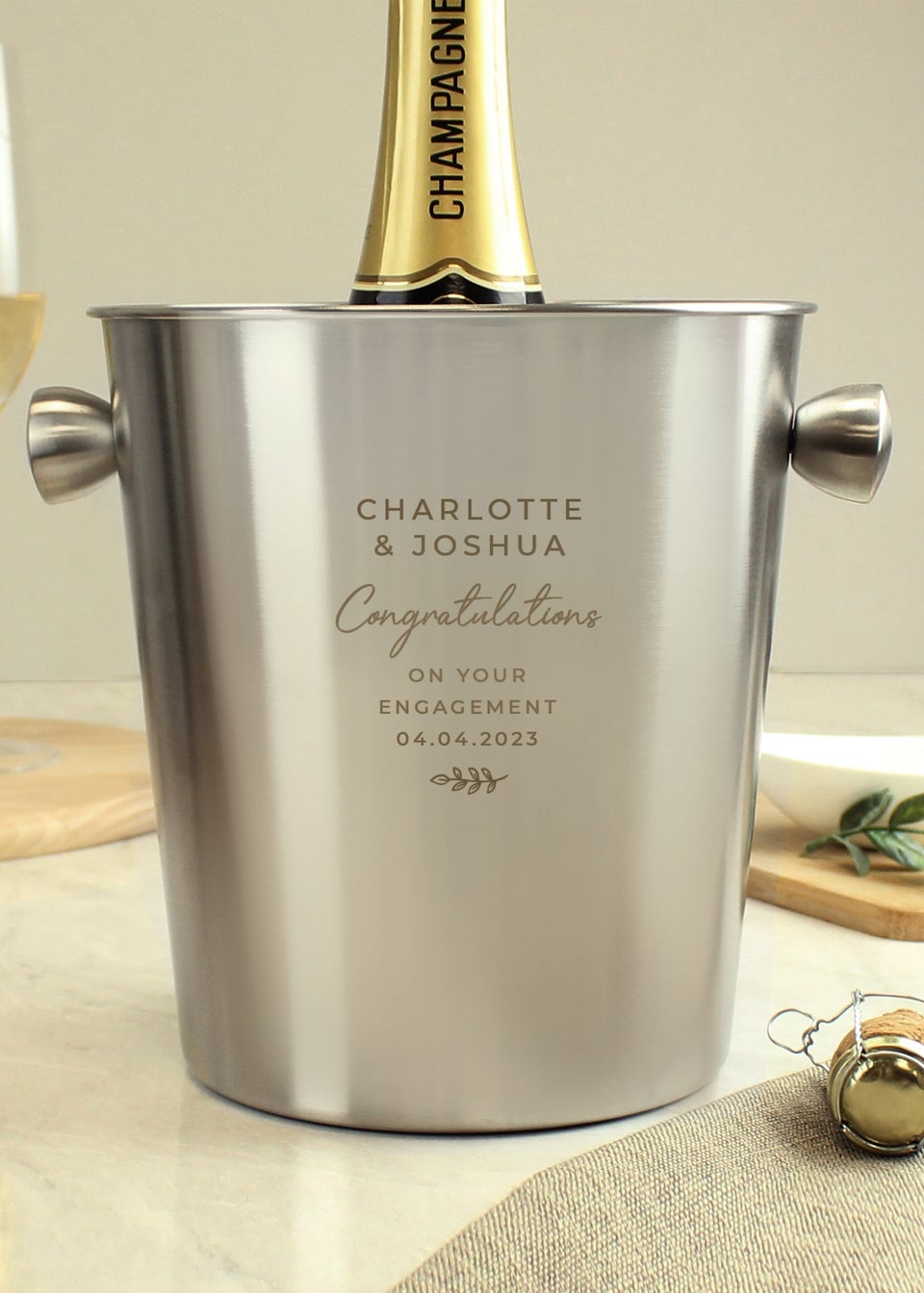 Personalised Memento Company Silver Free Text Stainless Steel Ice Bucket