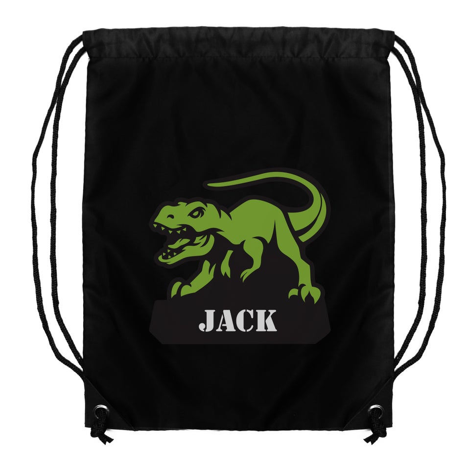 Personalised Memento Company Black Dinosaur Kit Bag