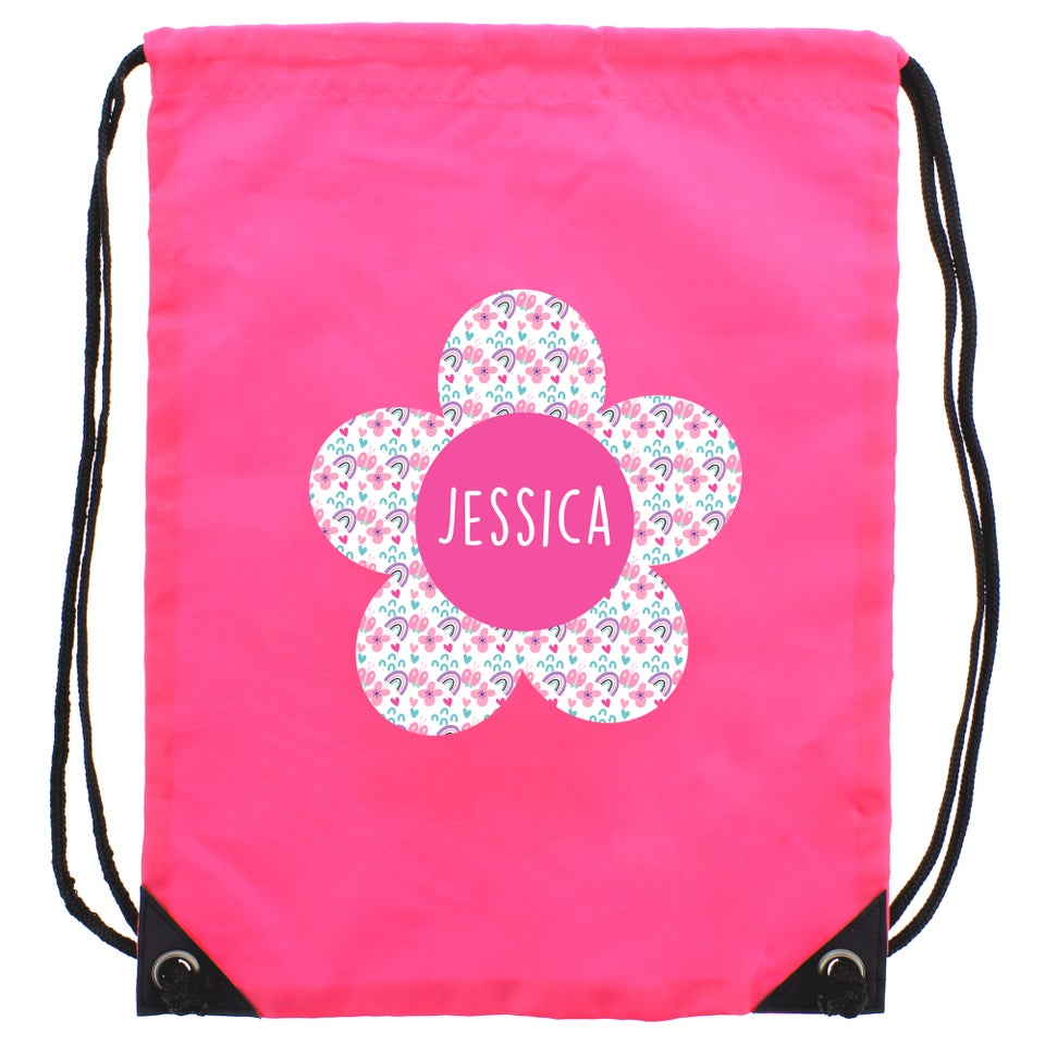 Personalised Memento Company Pink Flower Kit Bag