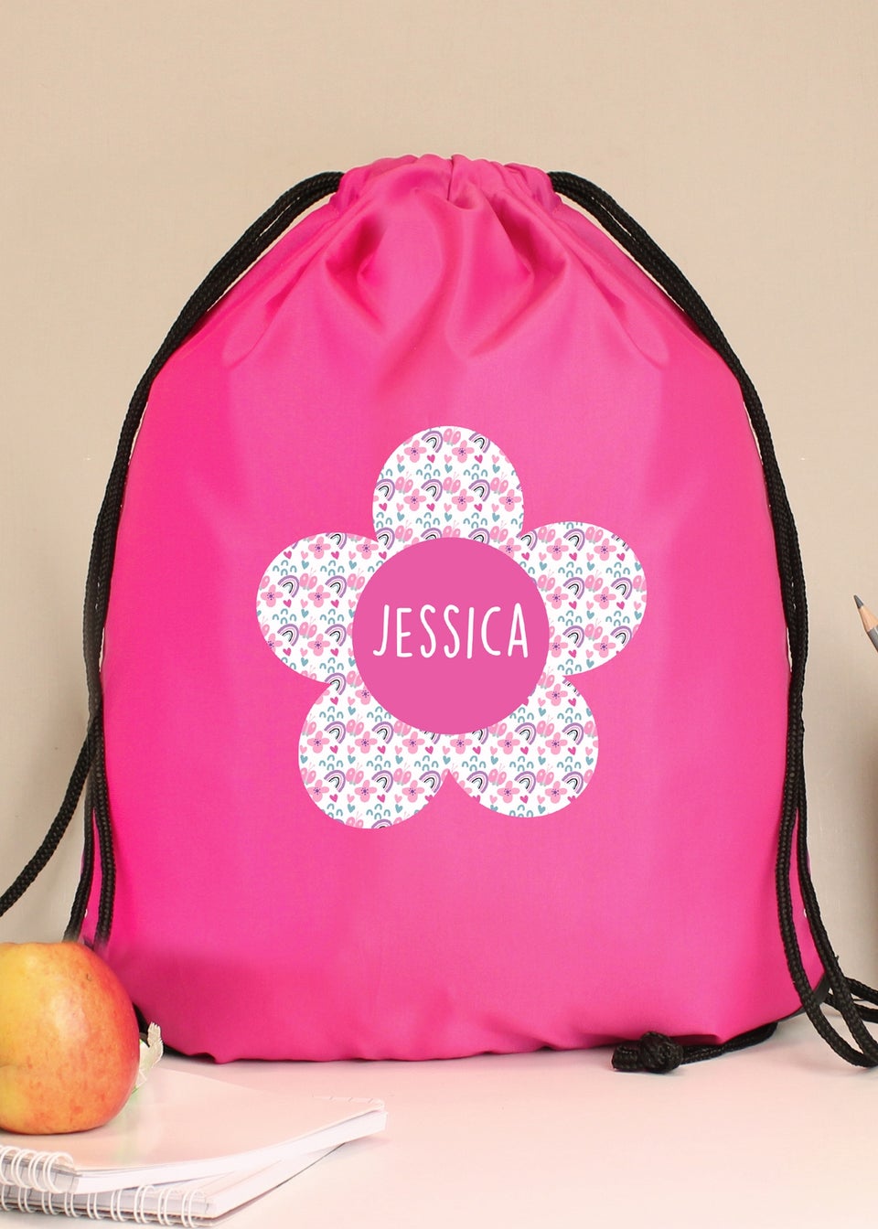 Personalised Memento Company Pink Flower Kit Bag