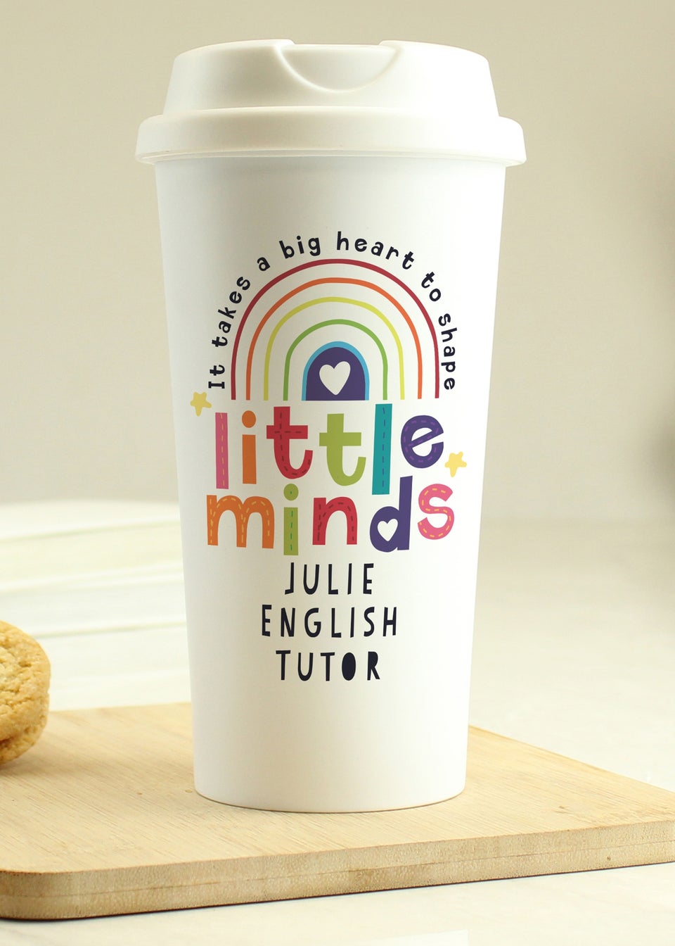 Personalised Memento Company White Shape Little Minds Travel Mug
