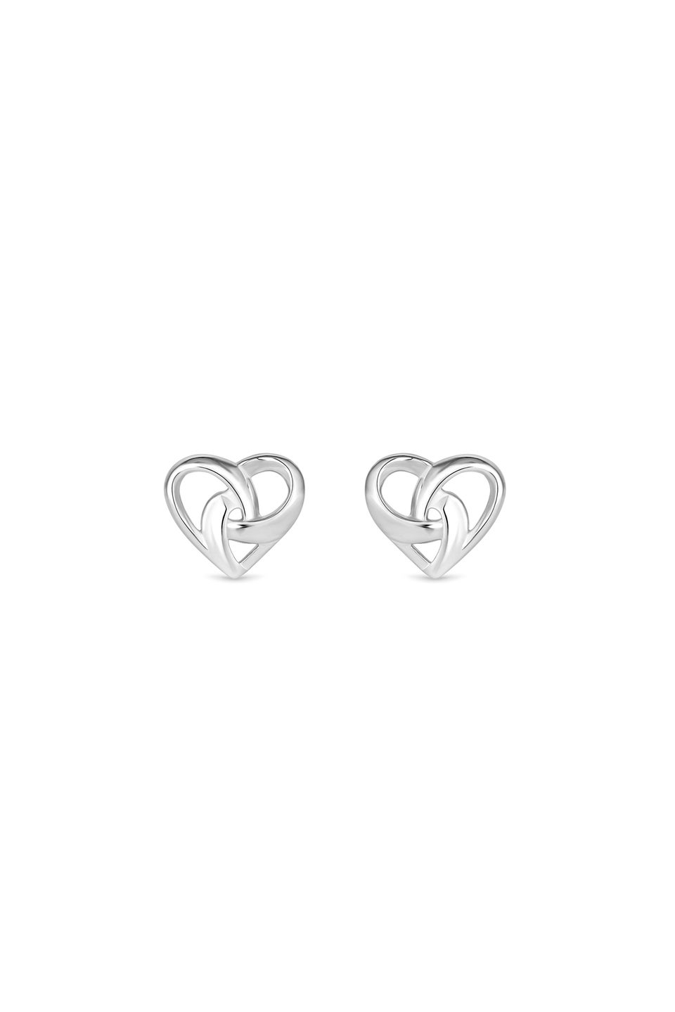 Simply Silver Sterling Silver 925 Knotted Heart Stud Earrings