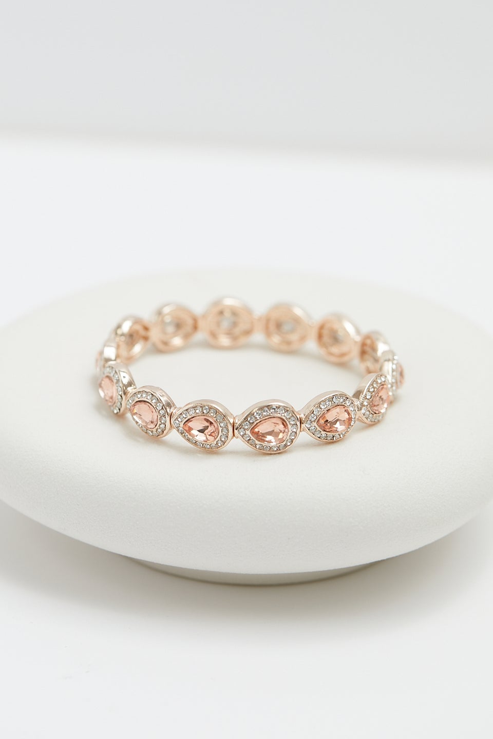 Jon Richard Rose Gold Plated Pink Stretch Bracelet