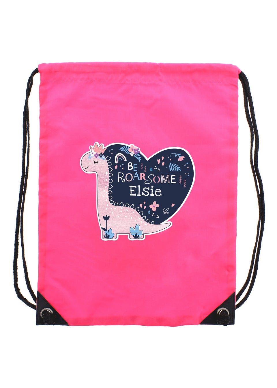Personalised Memento Company Pink Dinosaur Kit Bag Matalan