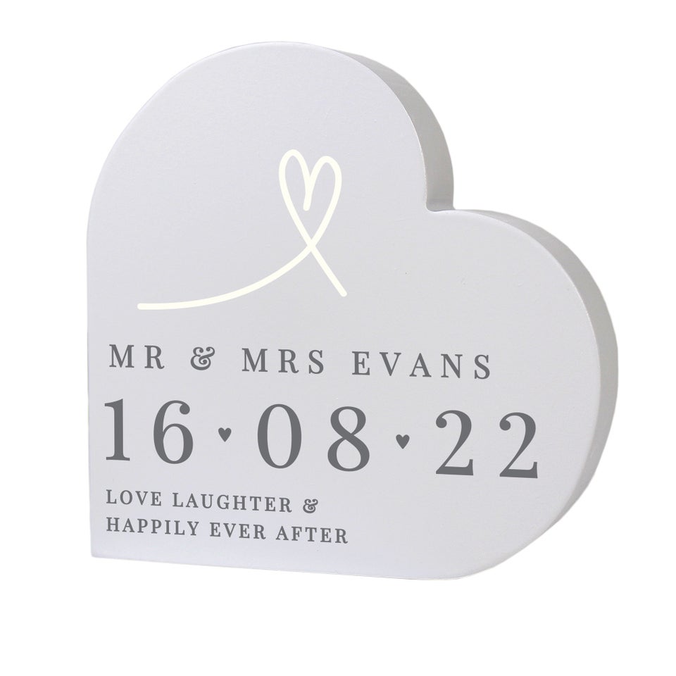 Personalised Memento Company Grey Free Text Free Standing Heart Ornament