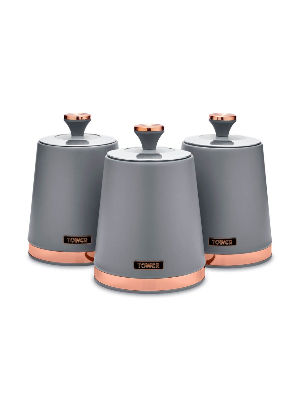 Tower Cavaletto Grey Canisters Set Of 3