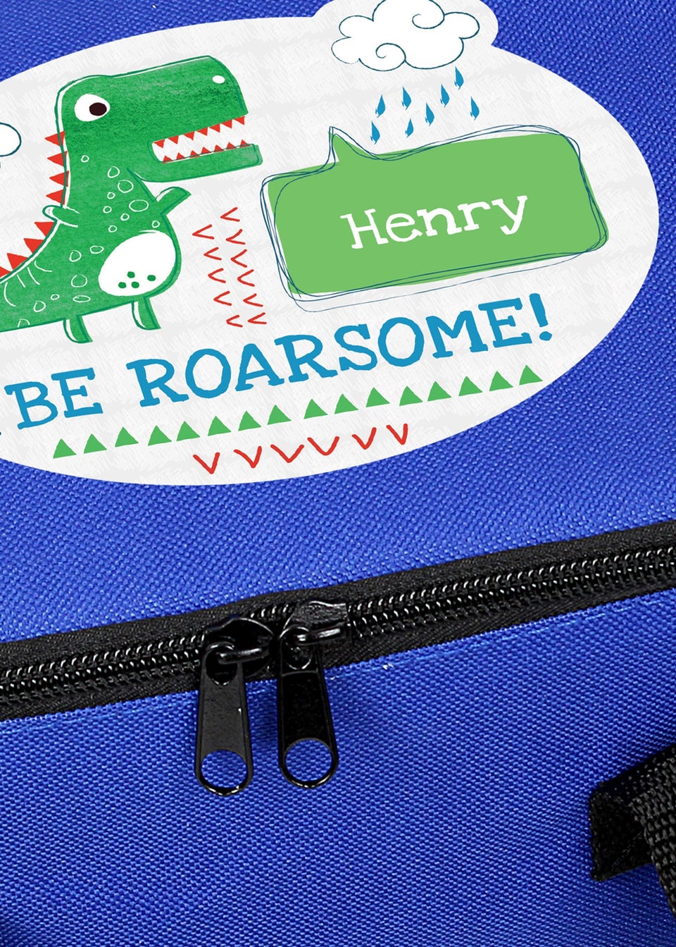Personalised Memento Company Blue Be Roarsome Dinosaur Lunch Bag