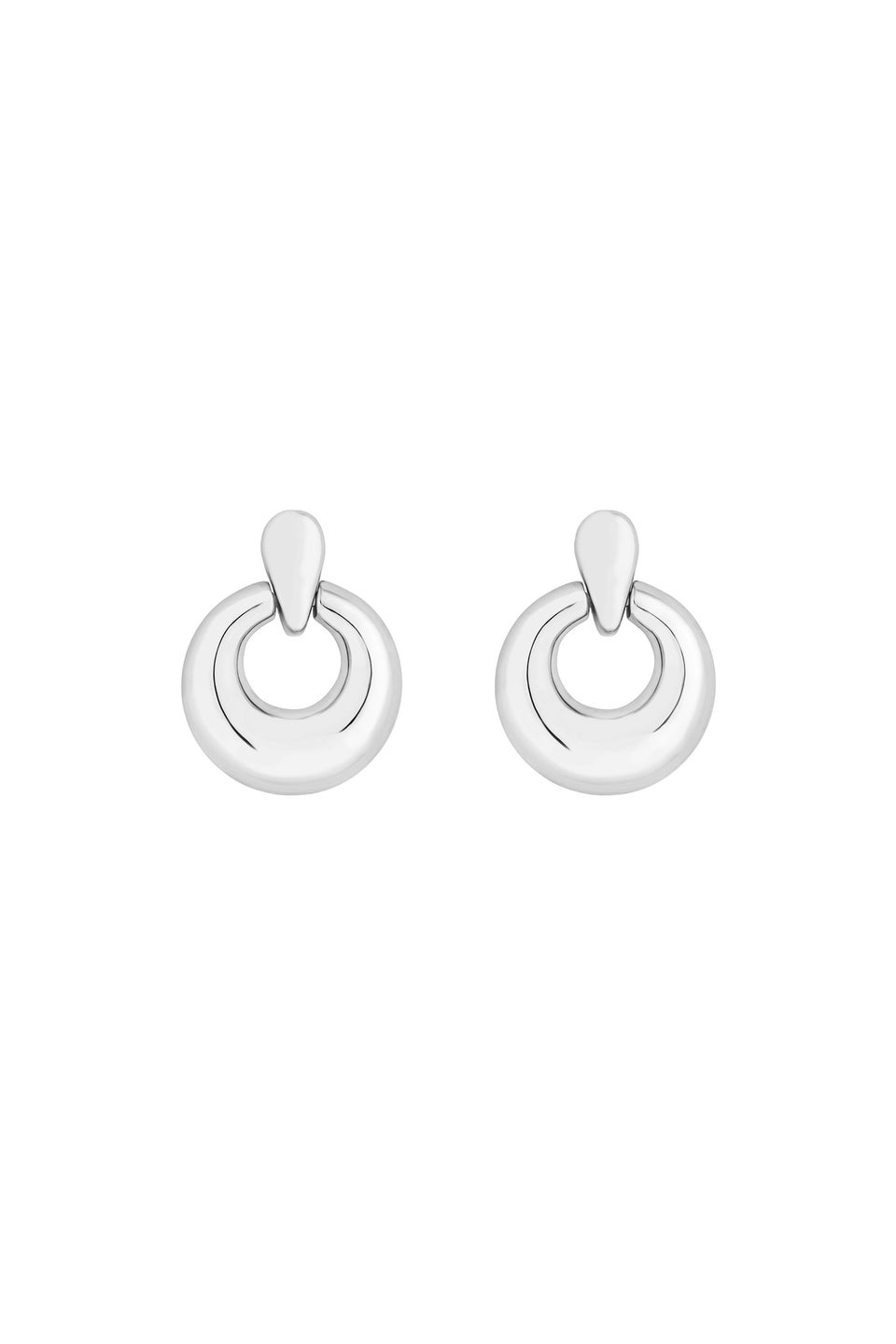 Jon Richard Silver Plated Polished Door Knocker Earrings