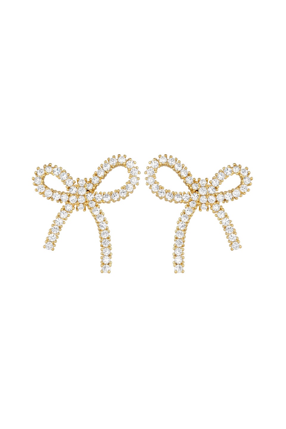 Jon Richard Gold Plated Cubic Zirconia Bow Earrings
