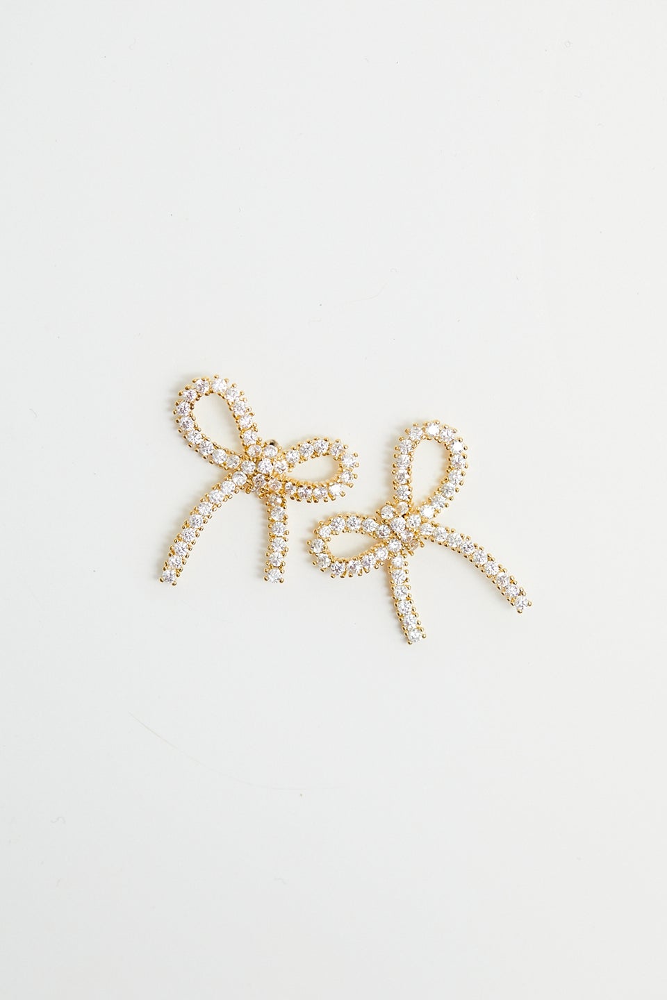 Jon Richard Gold Plated Cubic Zirconia Bow Earrings