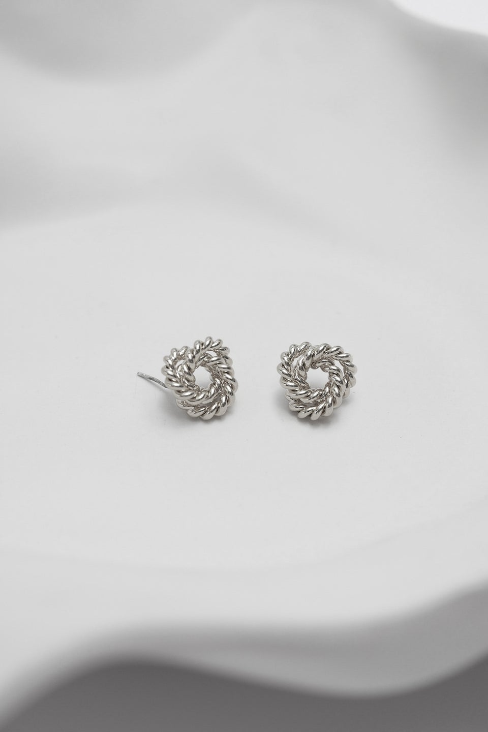 Jon Richard Vintage Inspired Silver Plated Textured Knot Earrings