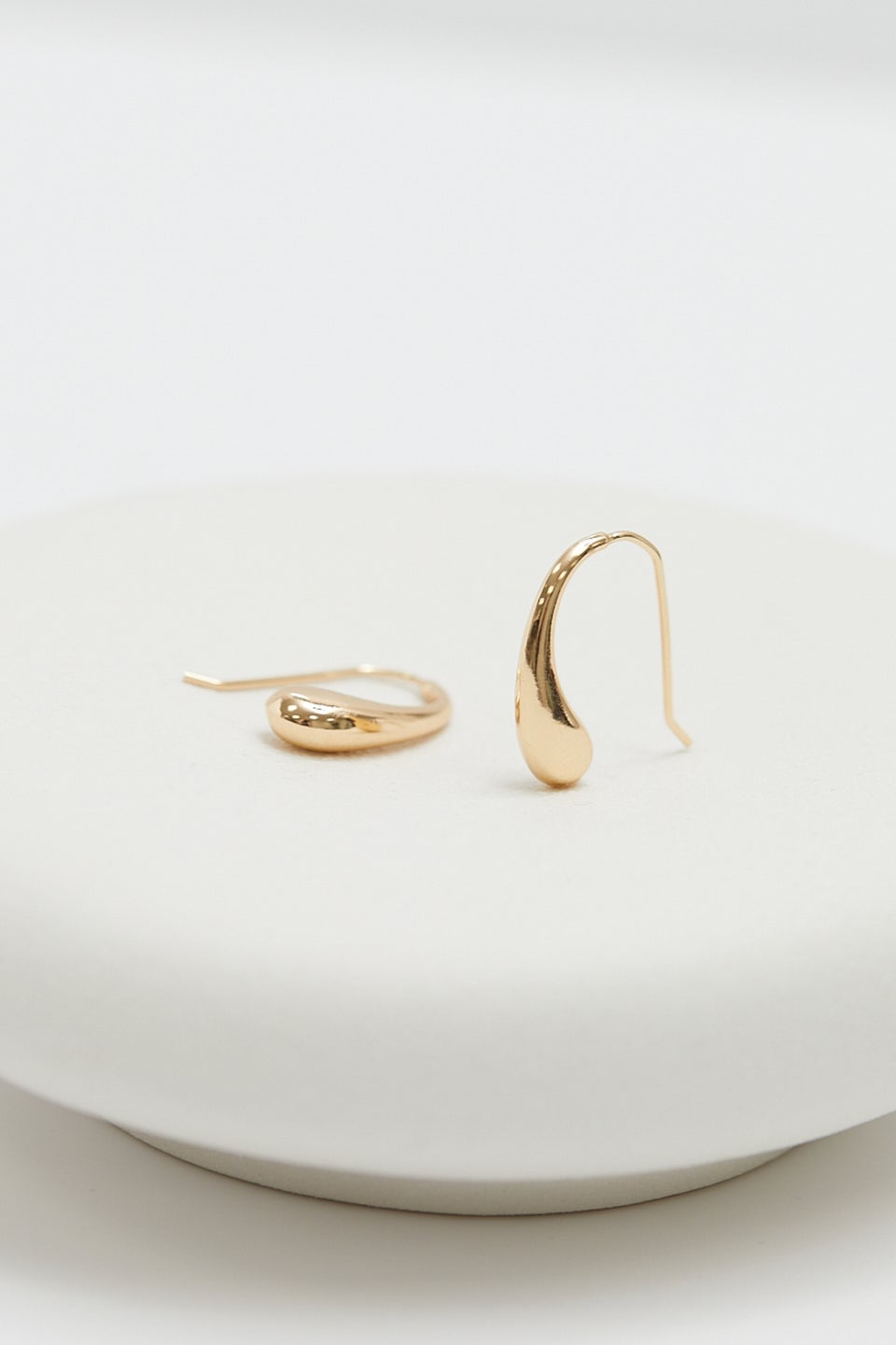 Jon Richard Recycled Gold Plated Organic Tear Drop Earrings