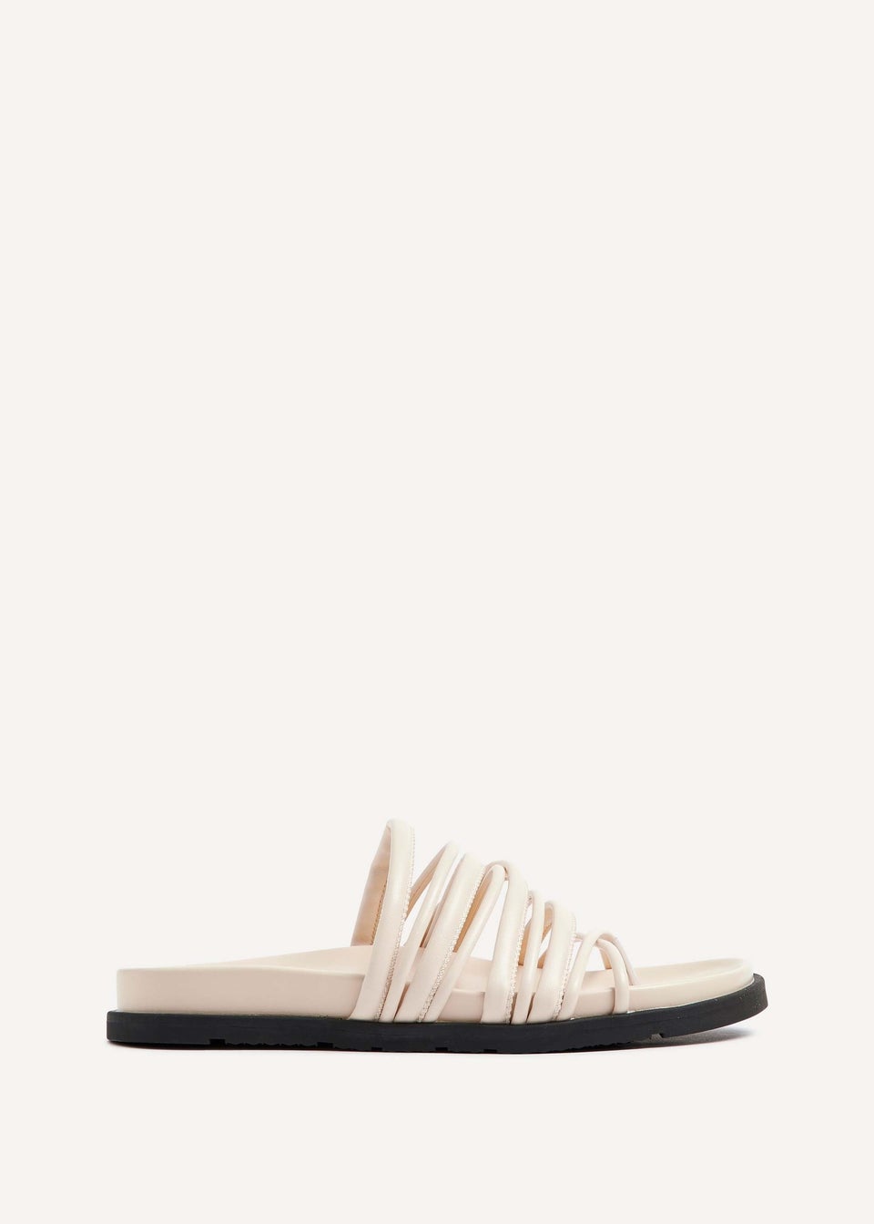 Linzi Rexa Ivory Faux Leather Toe Post Sandal