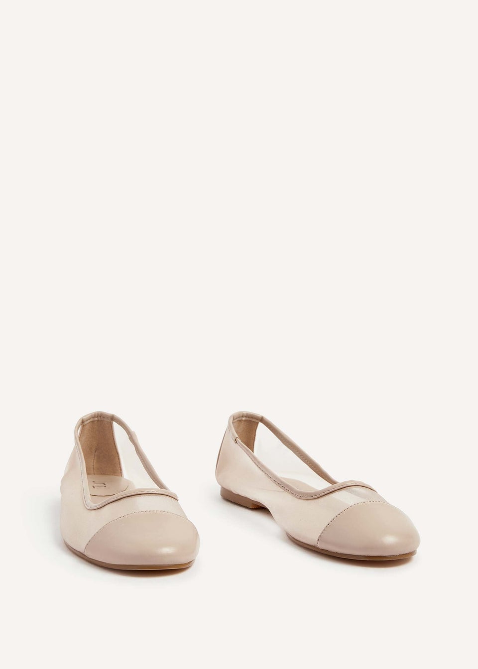 Linzi Elara Nude Mesh & Faux Leather Mary Jane Pump