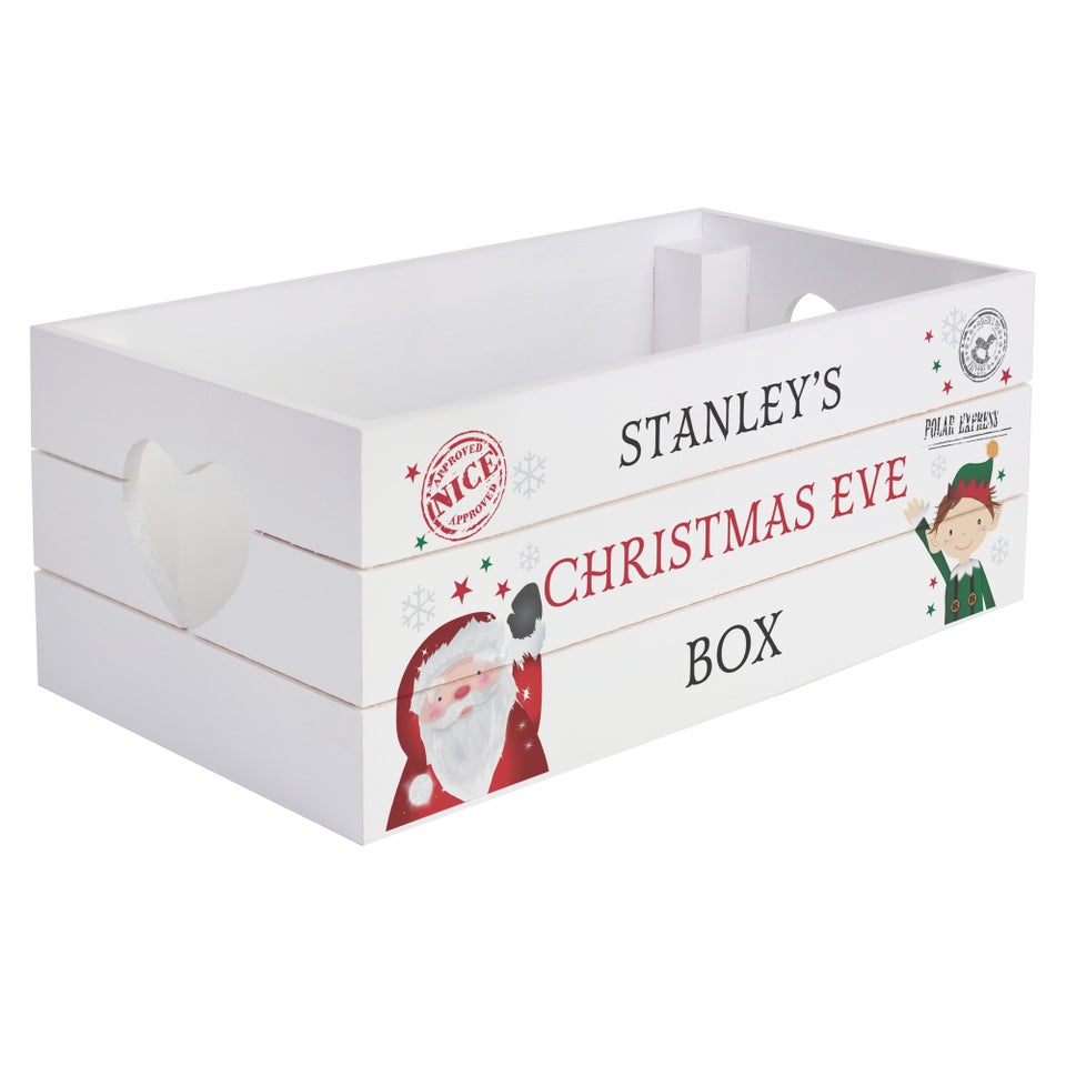 Personalised Memento Company White Wood Christmas Crate