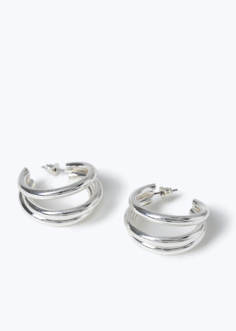 Muse Silver Triple Hoop Earring