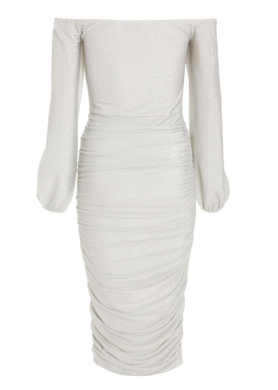 Quiz silver bardot dress 2025