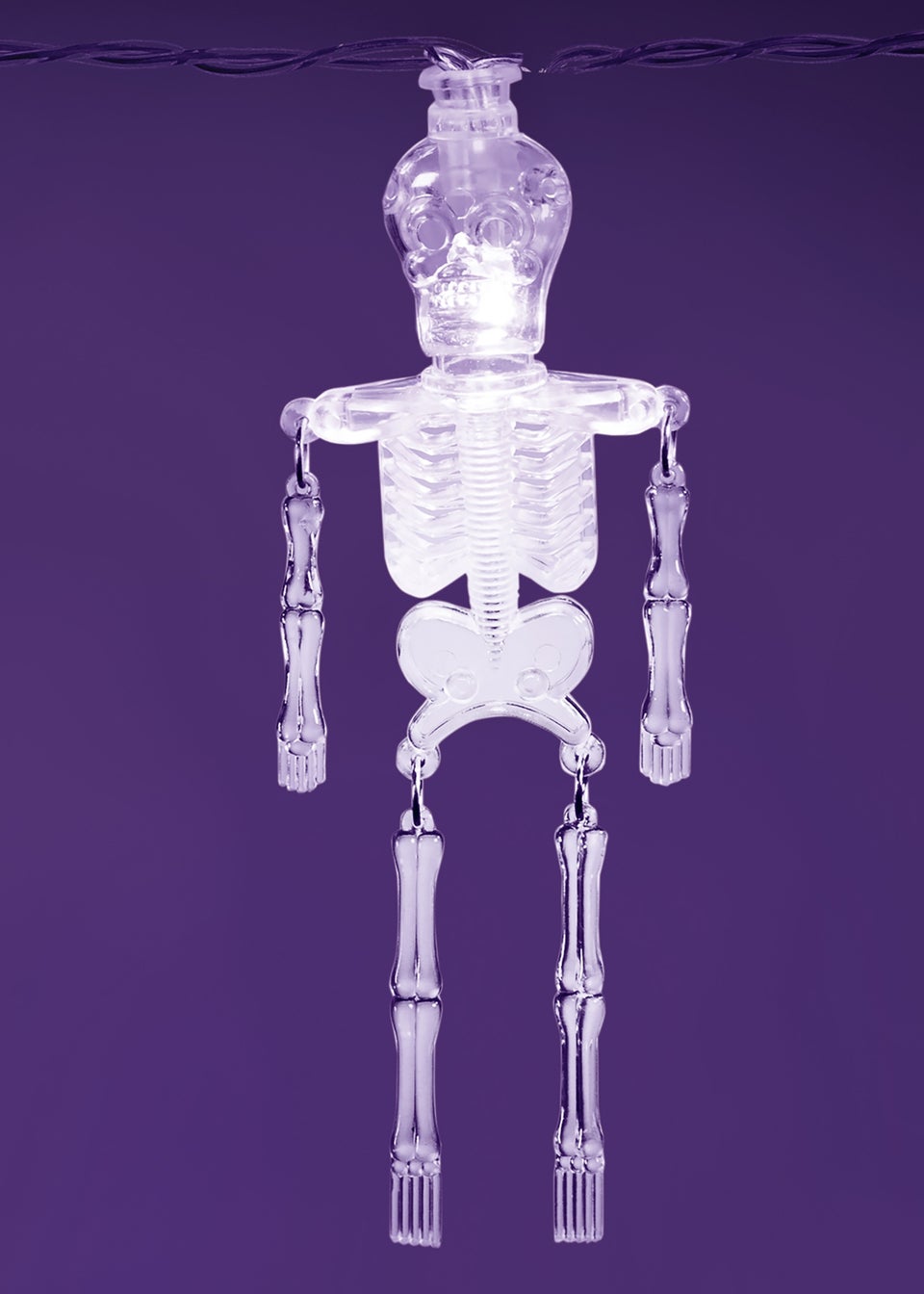 Premier Decorations 10 White LED Battery Operated Skeleton Lights (140cm)