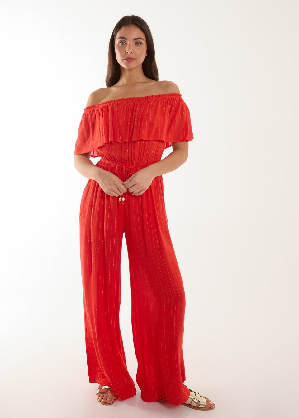 Blue Vanilla Red Bardot Jumpsuit