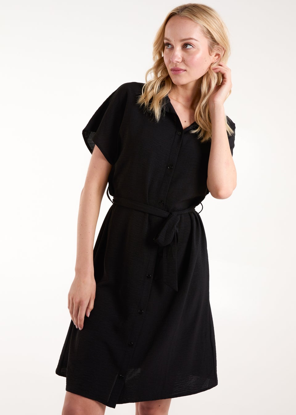 Blue Vanilla Black Shirt Dress Mini